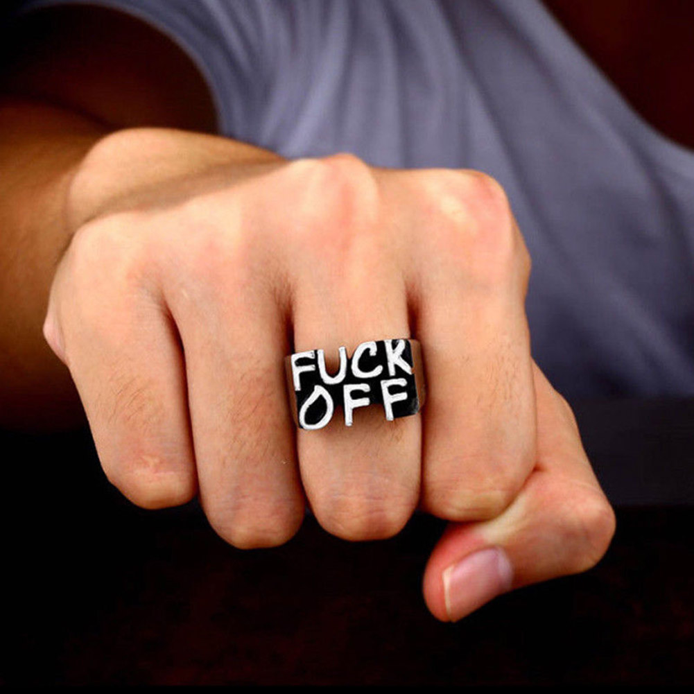 Nhẫn bằng thép không gỉ phong cách gothic punk thời trang cho nam nữ