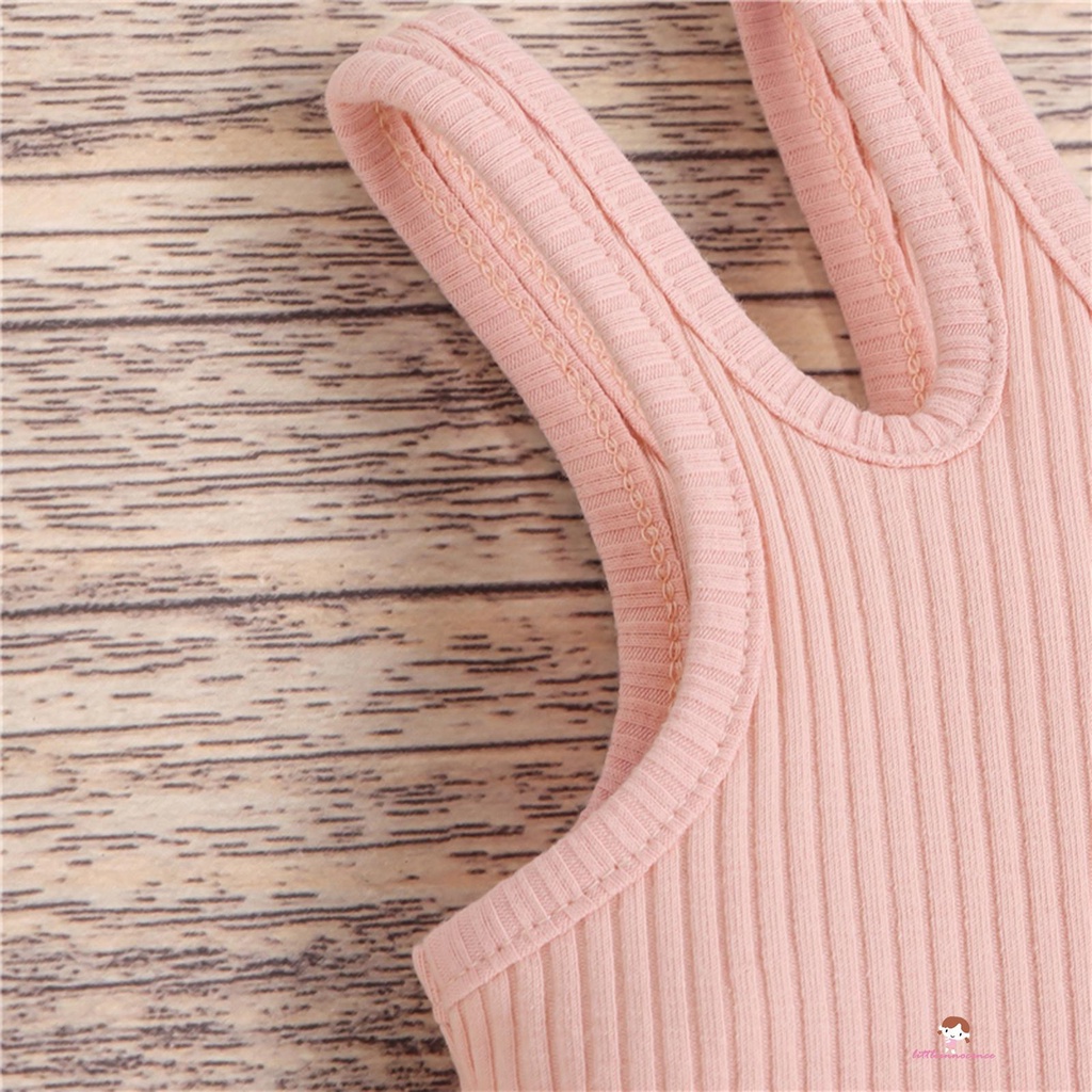 Áo Croptop Không Tay Màu Sắc Đơn Giản Dành Cho Bé Gái 2-7 Tuổi Thời Trang