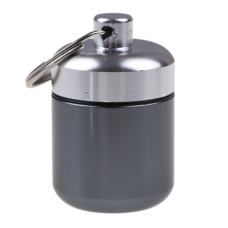 Móc Khóa Hộp Đựng Thuốc Mini Bằng Hợp Kim Nhôm Chống Thấm Nước Dễ Thương Tiện Dụng Mang Theo Du Lịch