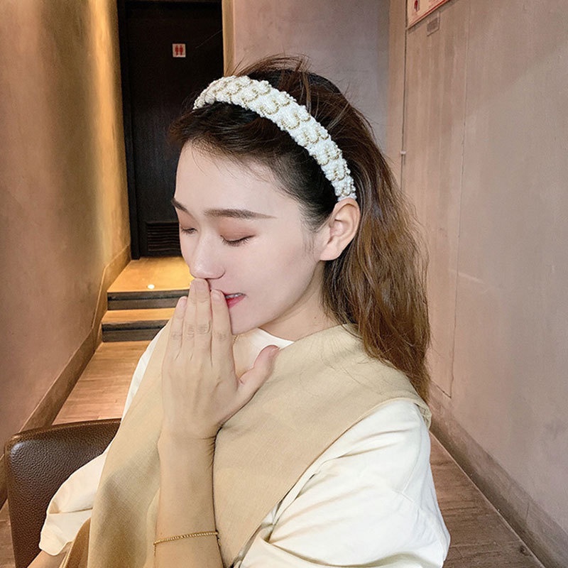(0335) Bờm Băng Đô Tóc Dạ Tweed Tiểu Thư Sang Trọng Hàn Quốc