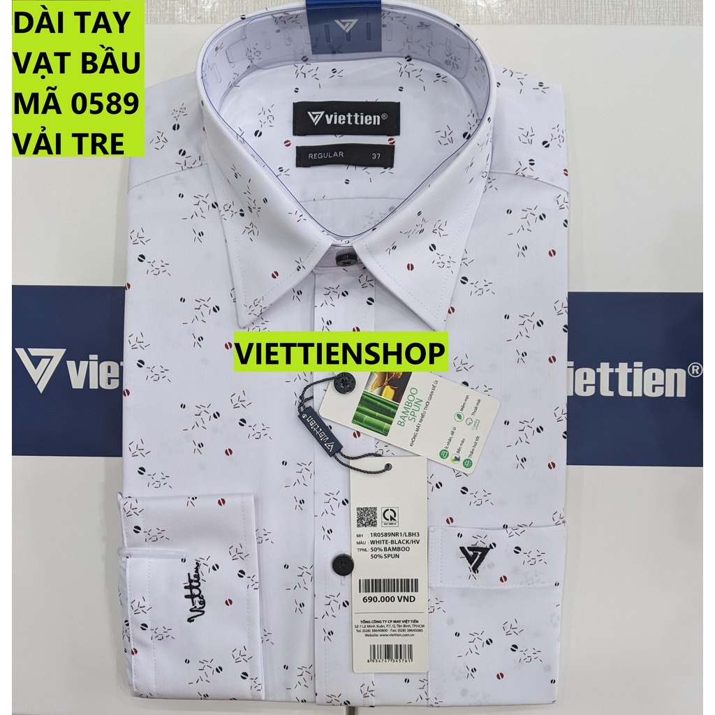 ÁO SƠ MI VIỆT TIẾN DÀI TAY VẢI TRE HOA VĂN