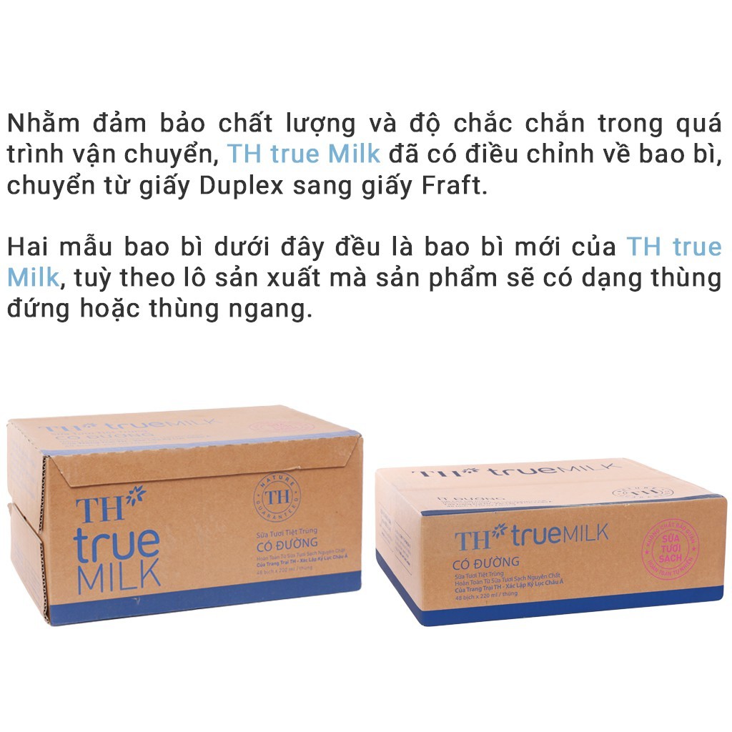 Sữa Bịch TH Túi 220ml ❤️FREESHIP❤️ Đủ Ba Vị Có Không Và ít Đường Hàng Mới Tuyệt Đối Không Phồng Bục