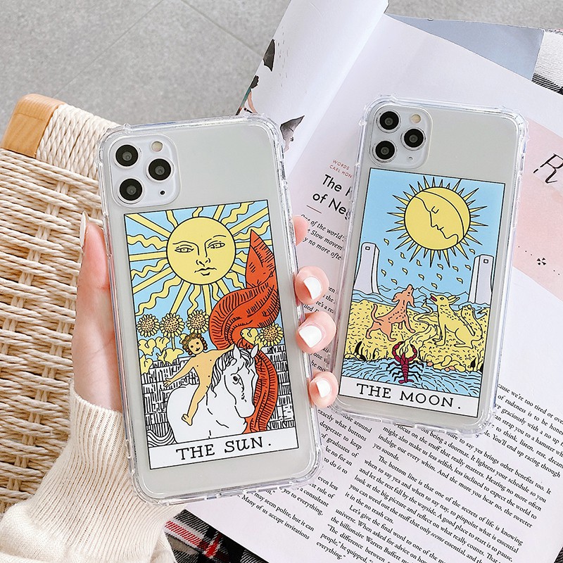 Ốp Điện Thoại TPU Mềm Trong Suốt In Hình Lá Bài TAROT Cho Iphone 11 Pro SE 2020 6 6S 7 8 Plus X XS MAX XR