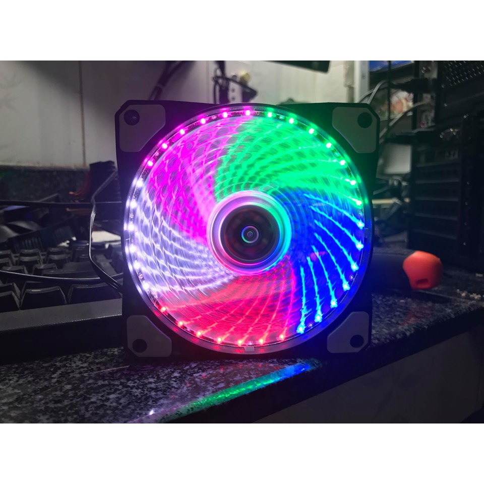 Quạt Tản Nhiệt LED 33 bóng LED 5 màu, Fan 12 cực đẹp và mát cho pc của bạn ( Hình Thực Tế 100% )