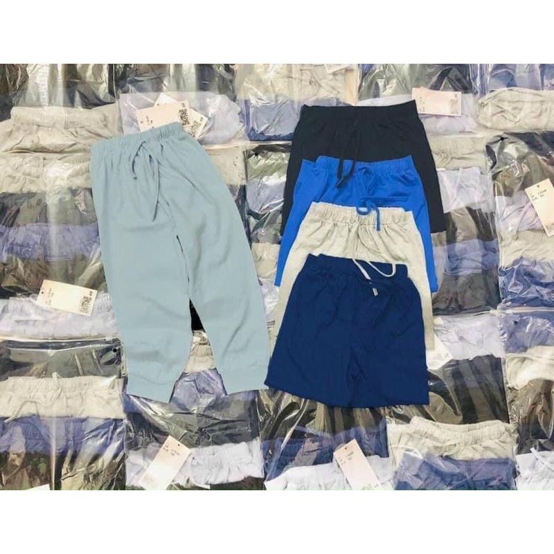 Sét 5 quần cotton bé trai 5 màu siêu cute, quần dài cotton bé trai có sẵn