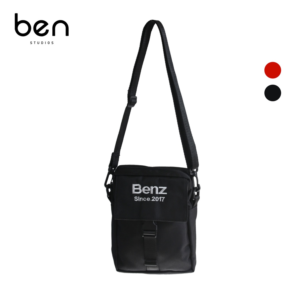 Túi đeo chéo mini thời trang unisex Ben Daily Bag vải bố trượt nước, chính hãng - Black/ Red | BigBuy360 - bigbuy360.vn