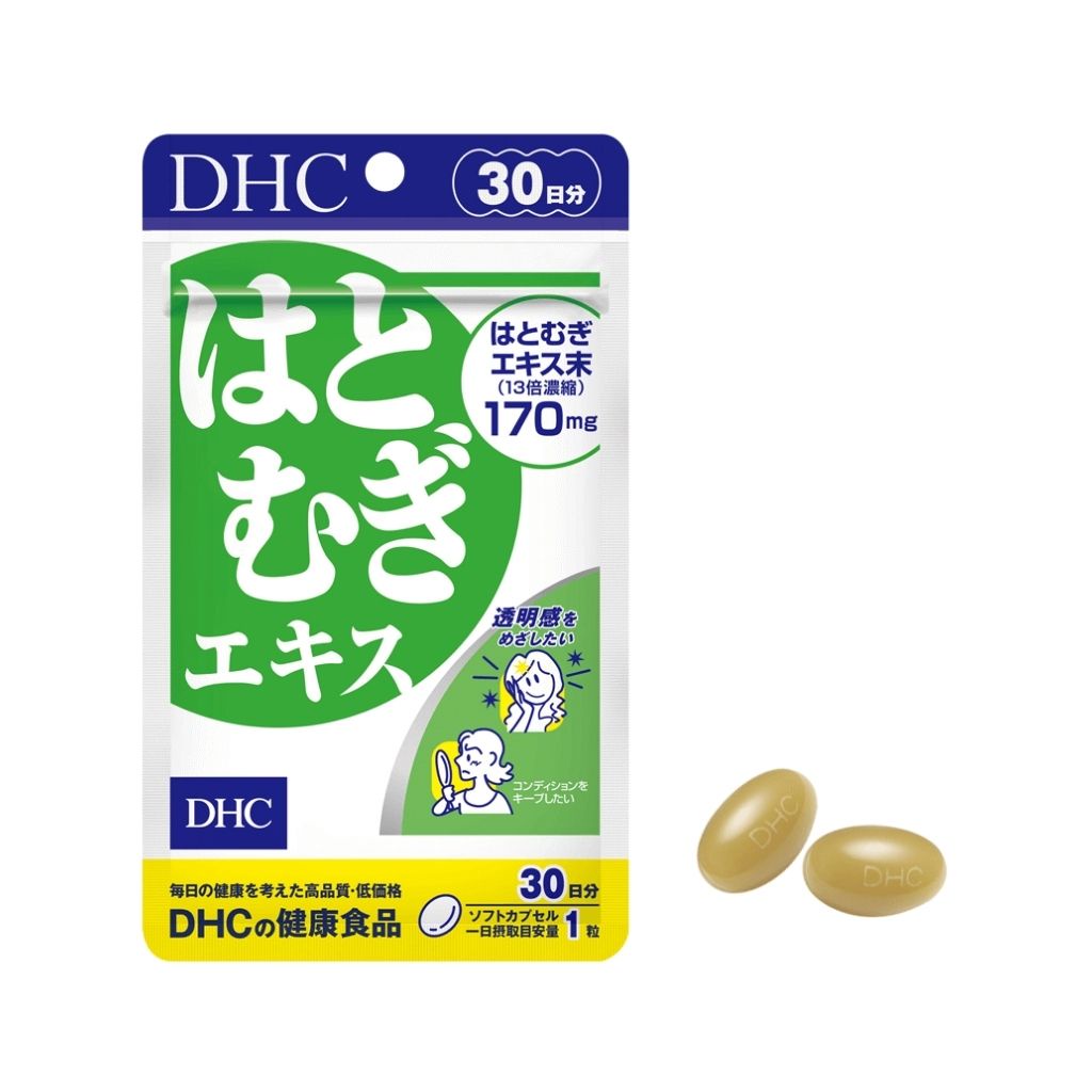Combo Viên Uống DHC Vitamin C Và DHC Adlay Extract Giúp Giảm Thâm Mụn, Dưỡng Da Trắng Hồng Căng Mịn 30 Ngày