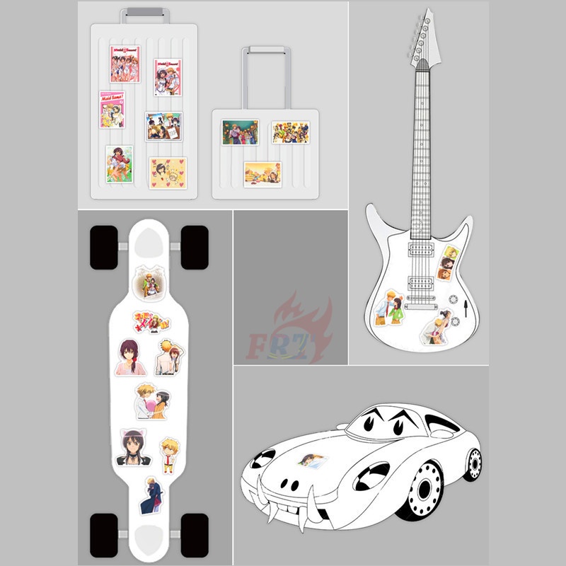 Bộ 50 Miếng Dán Họa Tiết Anime Ayuzawa Misaki Usui Takumi Trang Trí Laptop Ván Trượt Thời Trang Diy Kaichou Wa Maid-Sama! - Series 03