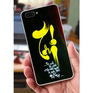Ốp Lưng Oppo A3s (dẻo viền trắng trong) - Cha Mẹ, Thư Pháp, Phúc Lộc