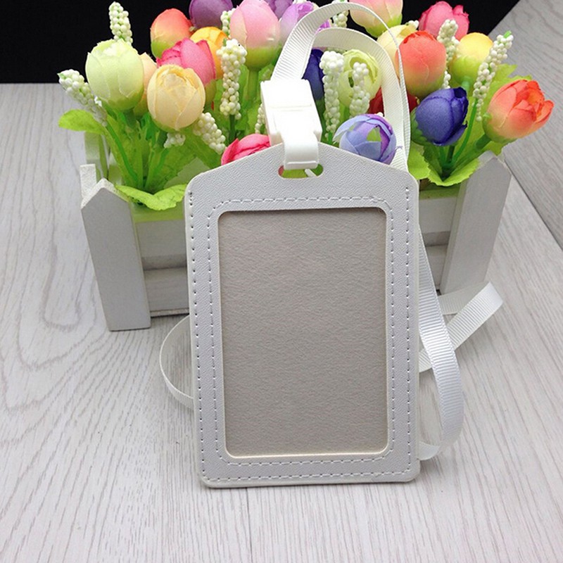 1 Túi Đựng Thẻ Id Bằng Da PU Kèm Vòng cổ Tiện Dụng