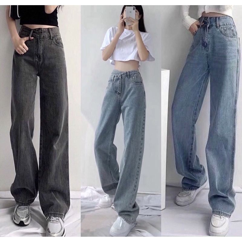 [Kèm video cận chất] Quần jeans ống rộng hack dáng hottrend | BigBuy360 - bigbuy360.vn