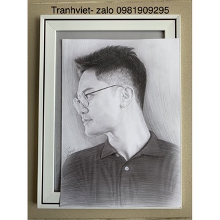 Vẽ Tranh chân dung A4,A3 quà lưu niệm độc đáo[CÓ KHUNG + kèm đinh treo không cần khoan tường]
