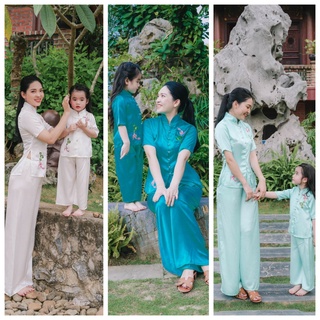 Đồ lam đi chùa # set mẫu cá cho mẹ và bé# set mẹ và bé