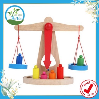 Đồ chơi cân gỗ cho bé học định lượng (Cùng con)