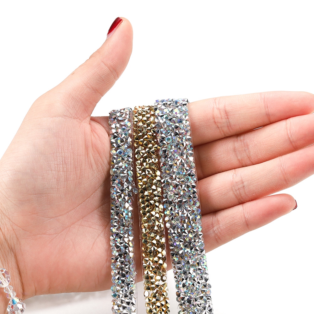 Cuộn dây ruy băng ST.KUNKKA đính đá giả lấp lánh trang trí quần áo nữ/giày/mũ cỡ 1 yards 1.0-3.0mm DIY