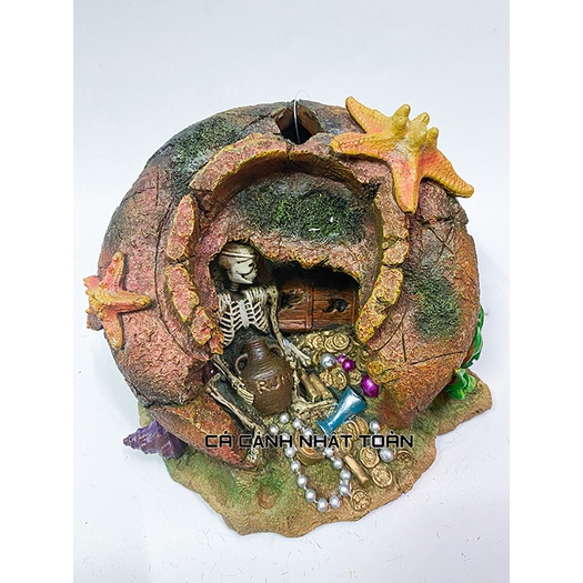 TIỂU CẢNH KHO BÁU TRANG TRÍ BỂ CÁ NON BỘ DÀI 14CM CAO 10CM