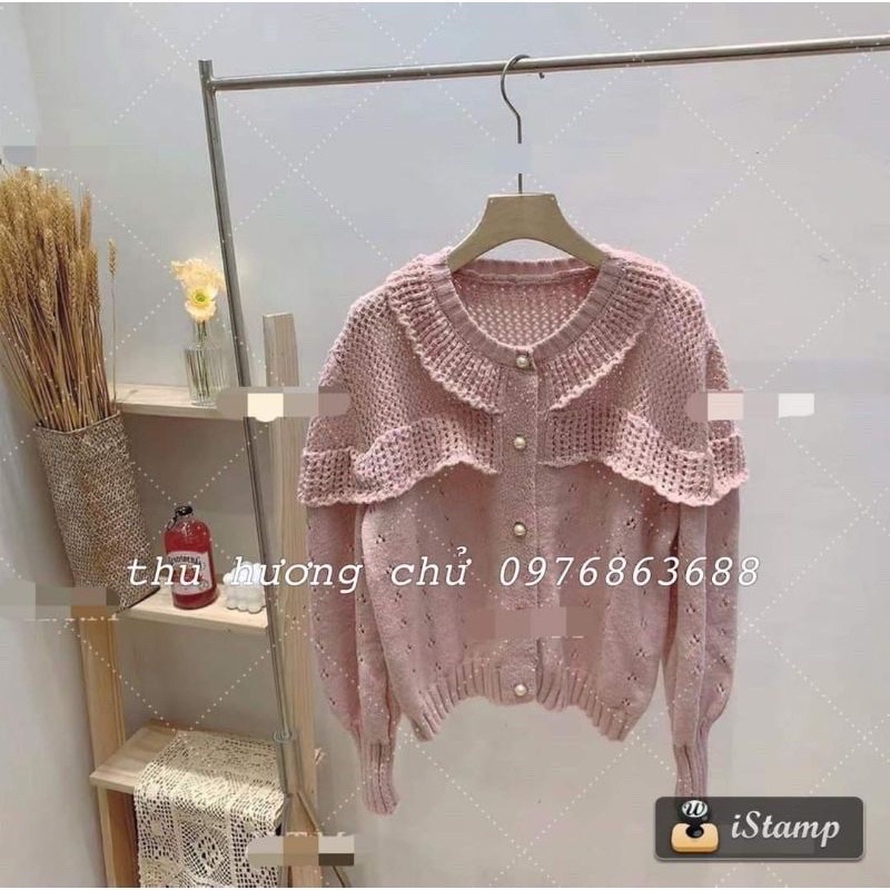 Áo len thừng viền bèo khuy ngọc quảng châu | BigBuy360 - bigbuy360.vn