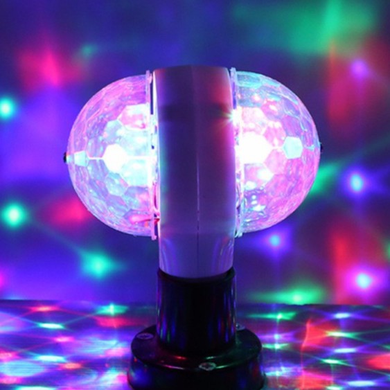 GIÁ SỈ Đèn LED xoay vũ trường 7 màu tặng đui E27 2 đầu , đèn sân khấu, đèn cầu quay
