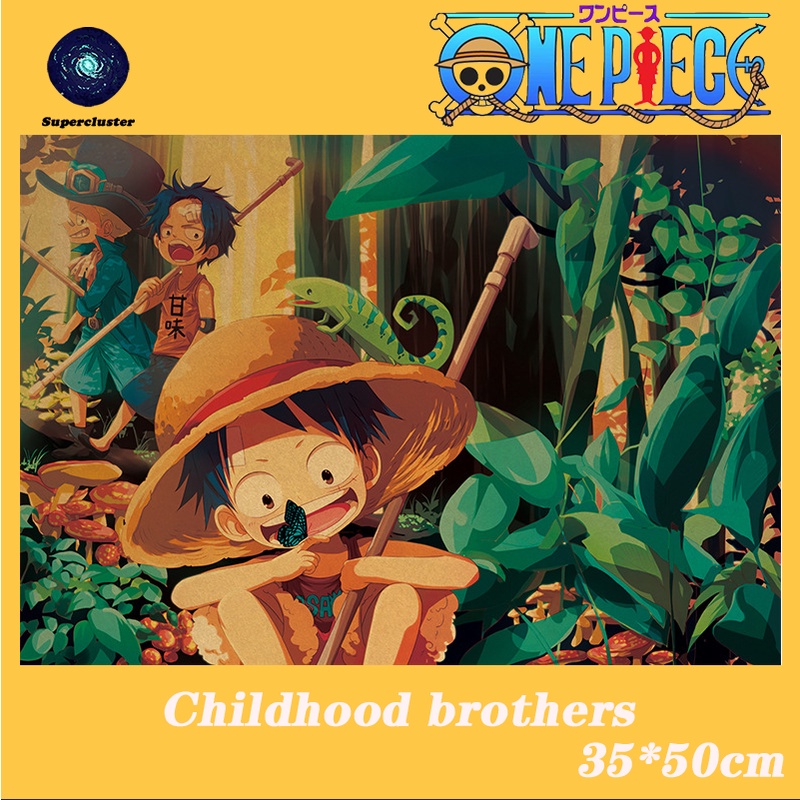 Áp Phích Dán Tường Trang Trí Nội Thất Hình One Piece Khổ 35x50cm