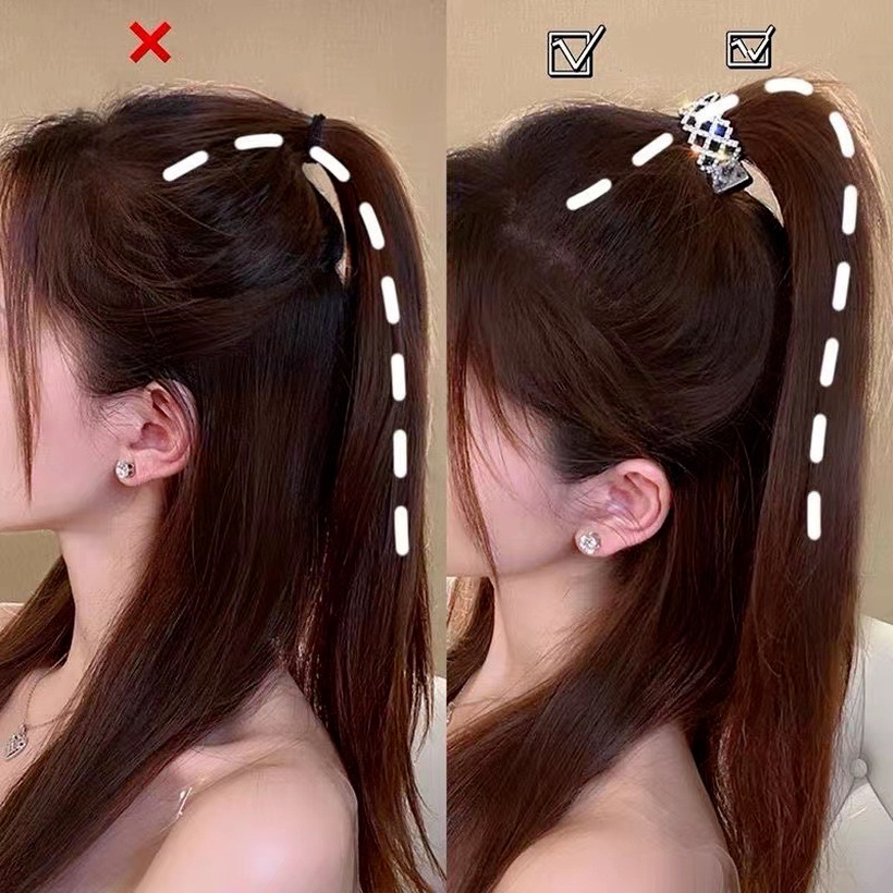 Kẹp Tóc Đuôi Ngựa Chống Chảy Xệ Phong Cách Hàn Quốc Cho Nữ