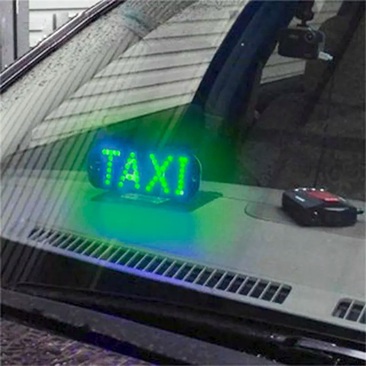 BẢNG Đèn Led chữ TAXI 12V Gắn Xe HƠI,XE MÁY,KÈM NGUỒN