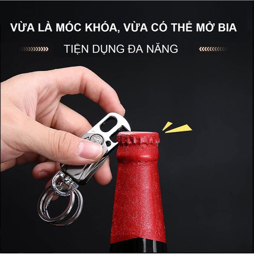 Móc khóa spinner đa chức năng dùng để mở bia, giá đỡ điện thoại, cắt băng dính thép titan chất lượng cao cực tiện lợi