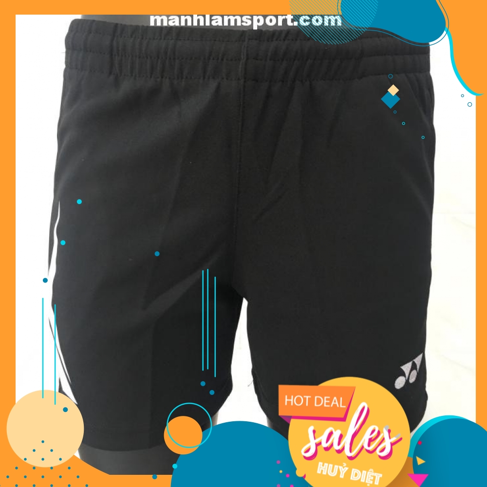 Quần thể thao nữ Yonex Q10 Đen viền Trắng chất vải mát, co dãn tốt, thấm mồ hôi bh1 năm