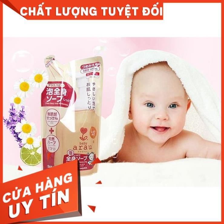 Bọt tắm gội thảo mộc Arau baby dưỡng ẩm Nhật Bản