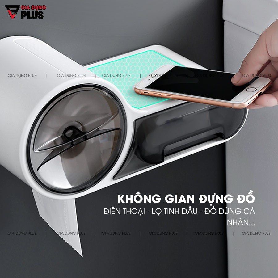 Hộp giấy vệ sinh dán tường cao cấp hai ngăn đa năng ShuangQuing (SQ-5262)