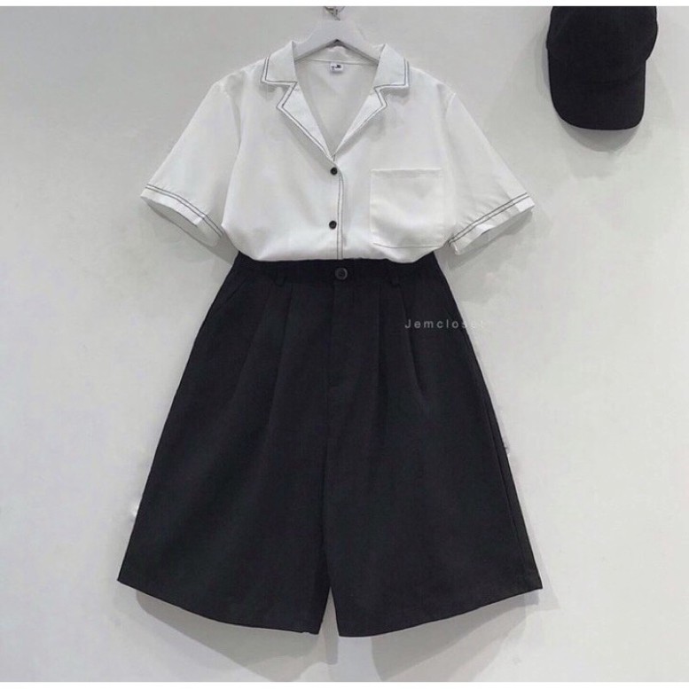 Quần đùi kaki thụng trơn LC / quần short thể thao dáng rộng