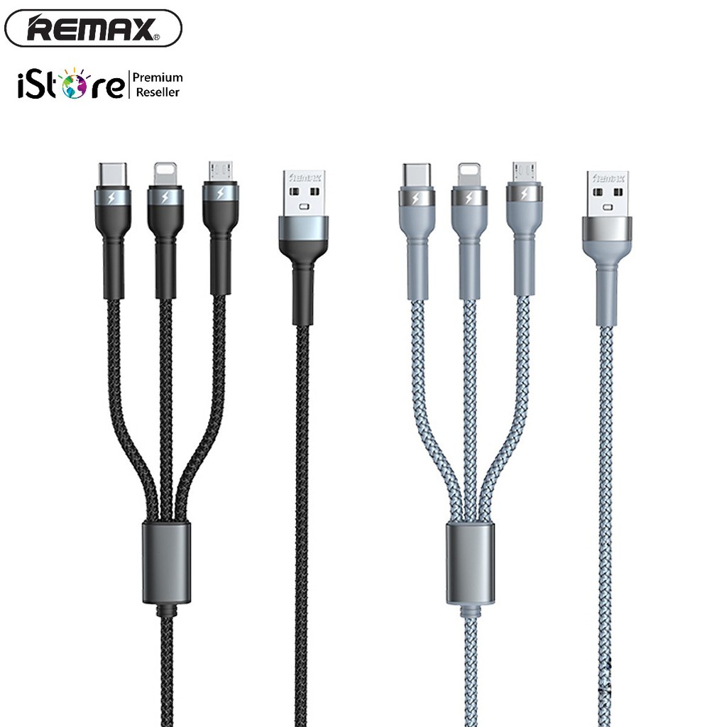 Cáp Cạc Nhanh 3 Đầu Remax RC-124Th Lighting/ Type C/Micro USB