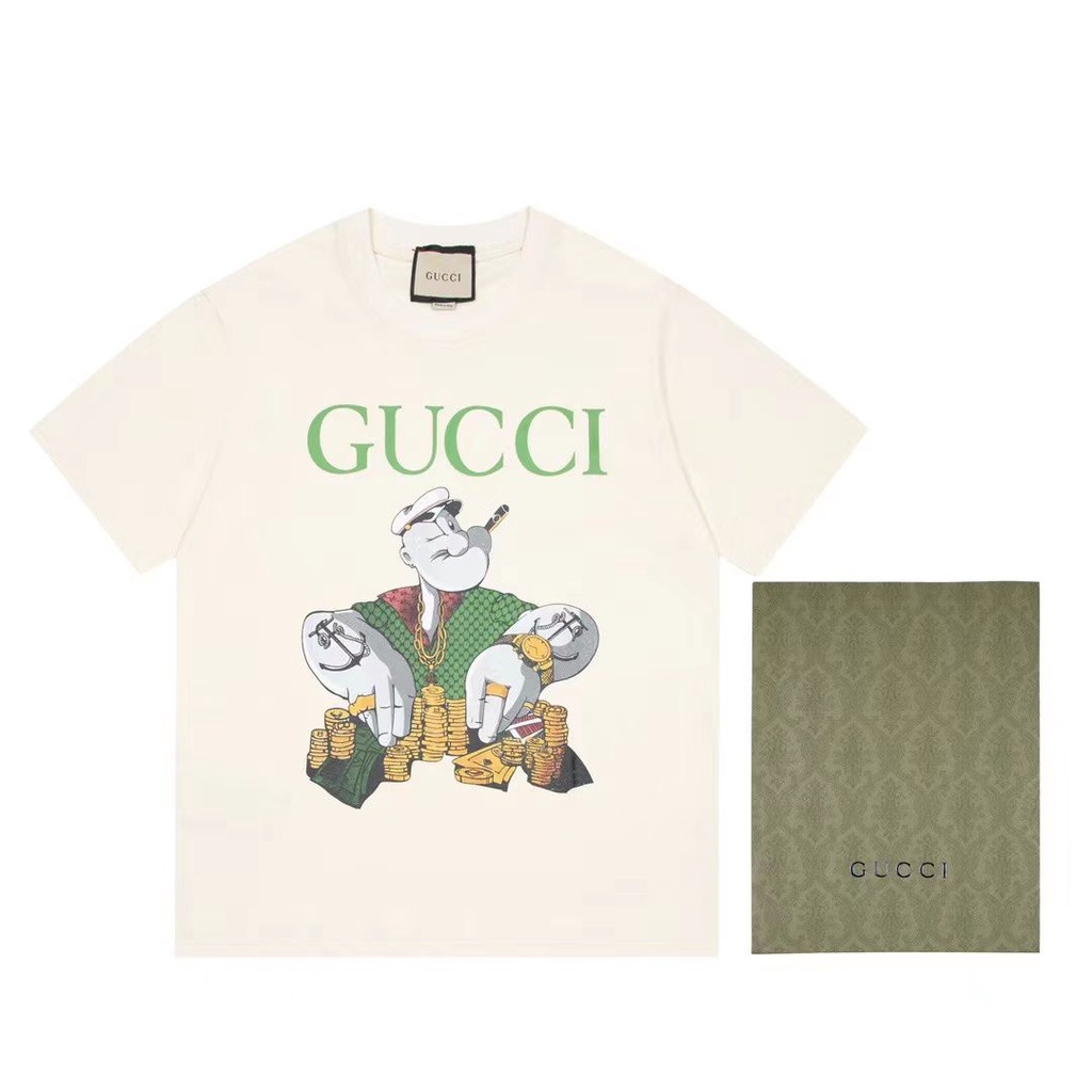 Áo Thun In logo Thương Hiệu Gucci/label + Thương Hiệu Cao Cấp Thời Trang Cho Nam Và Nữ