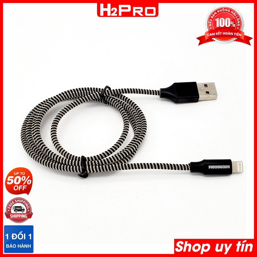 Dây sạc Iphone Microcom USB Data Cable NIKEN NK5 H2Pro, Cáp sạc bọc dù chống đứt dài 1m hoặc 2m