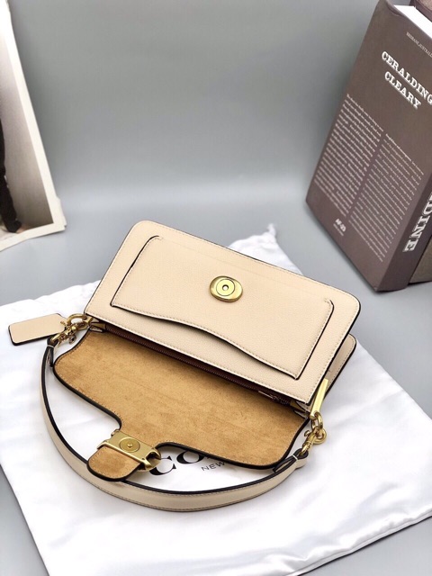 Túi C0ach tabby màu kem