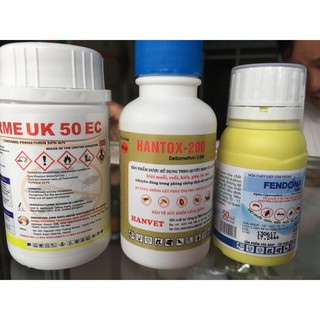 Combo thuốc diệt muỗi 1 lọ Fendona 50ml và 1 lọ Hantox -200 100ml 1 lọ perme uk 50 EC 100ml