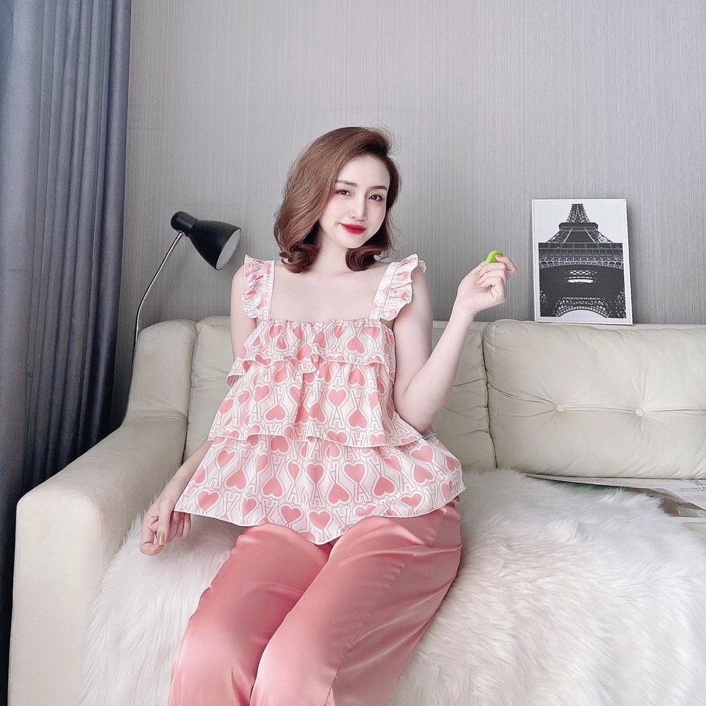 Đồ Bộ Nữ Mặc Nhà LATO, Đồ Ngủ Nữ Lụa Cao Cấp Quần Dài Đẹp Mềm mại xinh xắn thời trang dưới 60KG | BigBuy360 - bigbuy360.vn