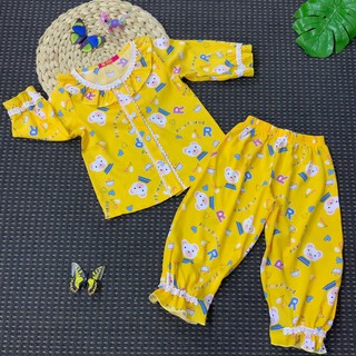 Đồ bộ tay dài chất kate lụa, mịn mát, ít nhăn, hoạt tiết cute