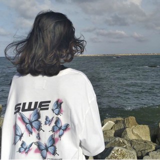 ÁO THUN ÁO PHÔNG TAY LỠ UNISEX NAM NỮ SWE BƯỚM THE 1996