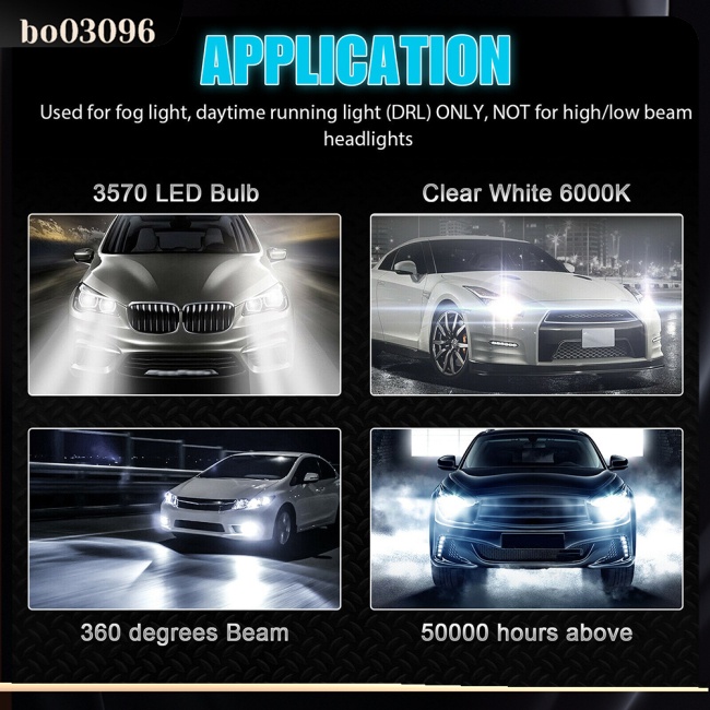 Bộ 2 Đèn Led 881 862 886 889 894 896 898 Xenon 6000k 4000lm Ip67 Chống Thấm Nước Chuyên Dụng Cho Xe Hơi