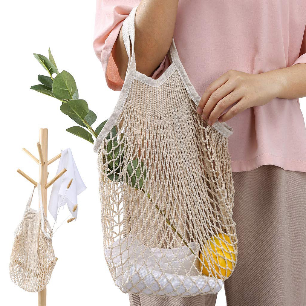 Túi shopping bằng lưới cotton quai ngắn