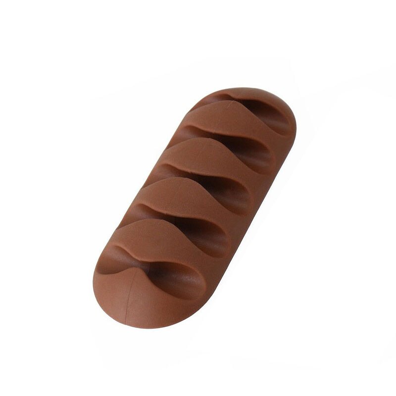 Dụng cụ kẹp sắp xếp dây cáp bằng silicone màu trơn tiện lợi