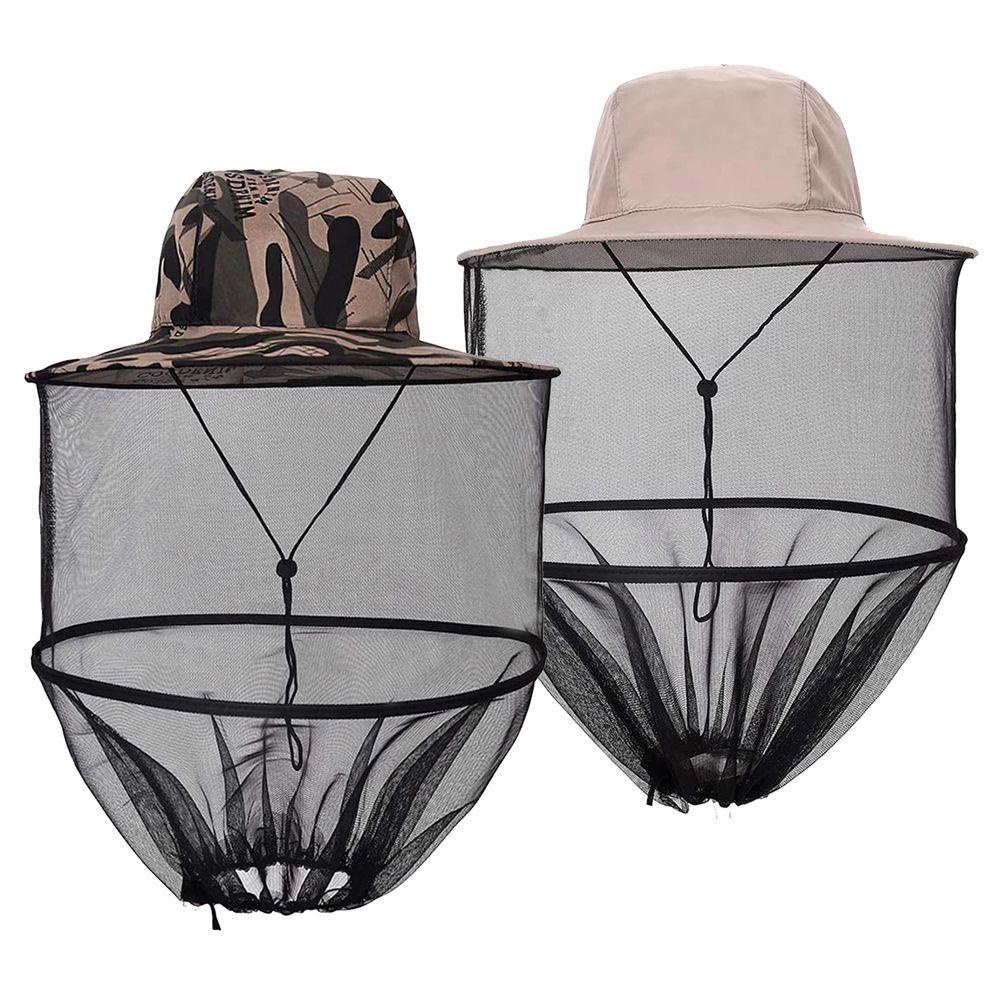 NICKOLAS Mũ Câu Cá Chống Nắng Chống Muỗi Họa Tiết Rằn Ri Unisex