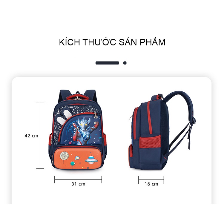 Balo hoạt hình cho bé đi học tiểu học in hình nổi 3D siêu nhân công chúa khủng long dễ thương đáng yêu 3D2202
