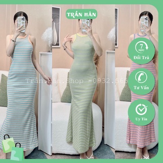 Váy body nữ ba lỗ dáng dài ôm eo  chất thun co giãn 4 chiều đi chơi dự tiệcI Trần Hân Shop  3007258