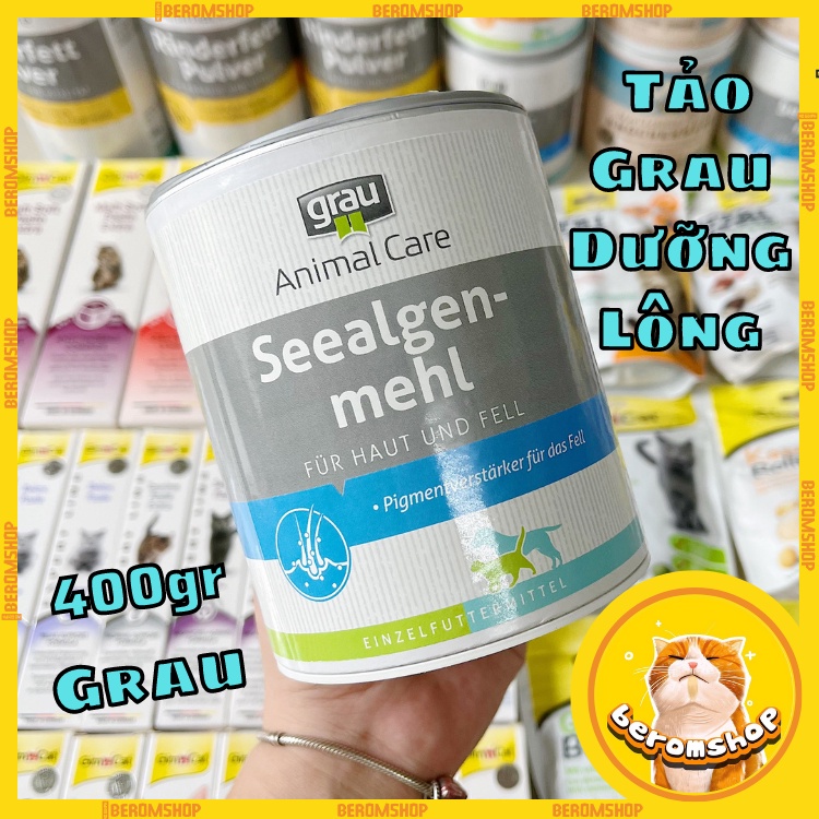 BỘT RONG BIỂN GRAU 400G DƯỠNG VÀ LÀM ĐẸP LÔNG CHO CHÓ MÈO