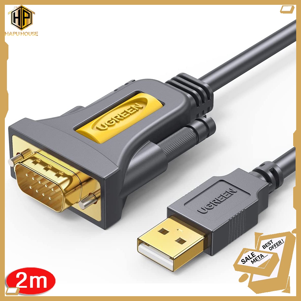 Cáp chuyển đổi USB 2.0 ra COM RS232 Ugreen 20222 dài 2m chính hãng - Hapuhouse
