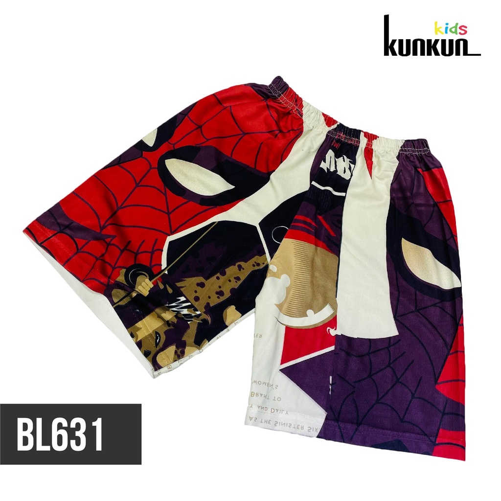 Quần áo trẻ em KUNKUN BL631 hình người nhện spiderman đỏ size đại từ 10-60kg - Bộ ba lỗ bé trai thun lạnh thoáng mát