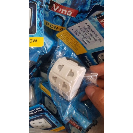 Phích cắm chia ra 5 ổ cắm Vina 1500w bằng đồng thau
