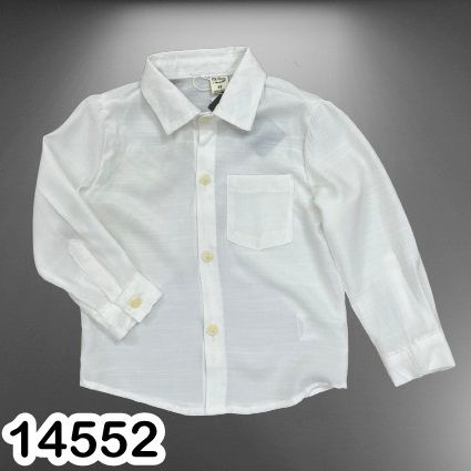 Áo sơ mi trắng tay dài, áo sơ mi trắng trơn cho bé trai, hàng thiết kế Oliriver chất đũi mềm mát - Bigbaby Shop