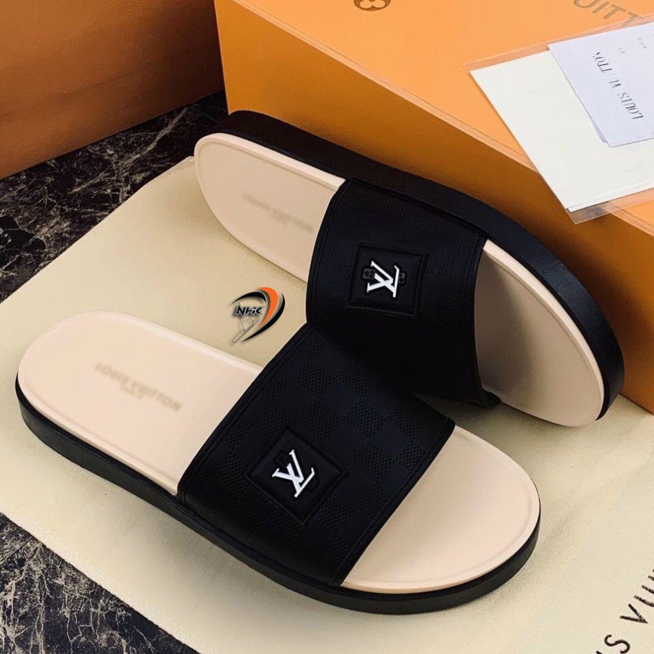Dép Xăng Đan, Dép Quai Ngang. Hàng Đẹp Đế Cao Su Đúc Không Thấm Nước Đủ Size 37-43 (LV Kem)